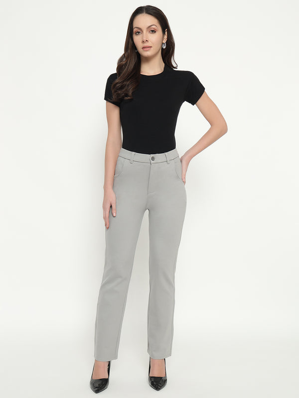 SMARTFLEX STRAIGHT FIT TROUSER - LITE GREY