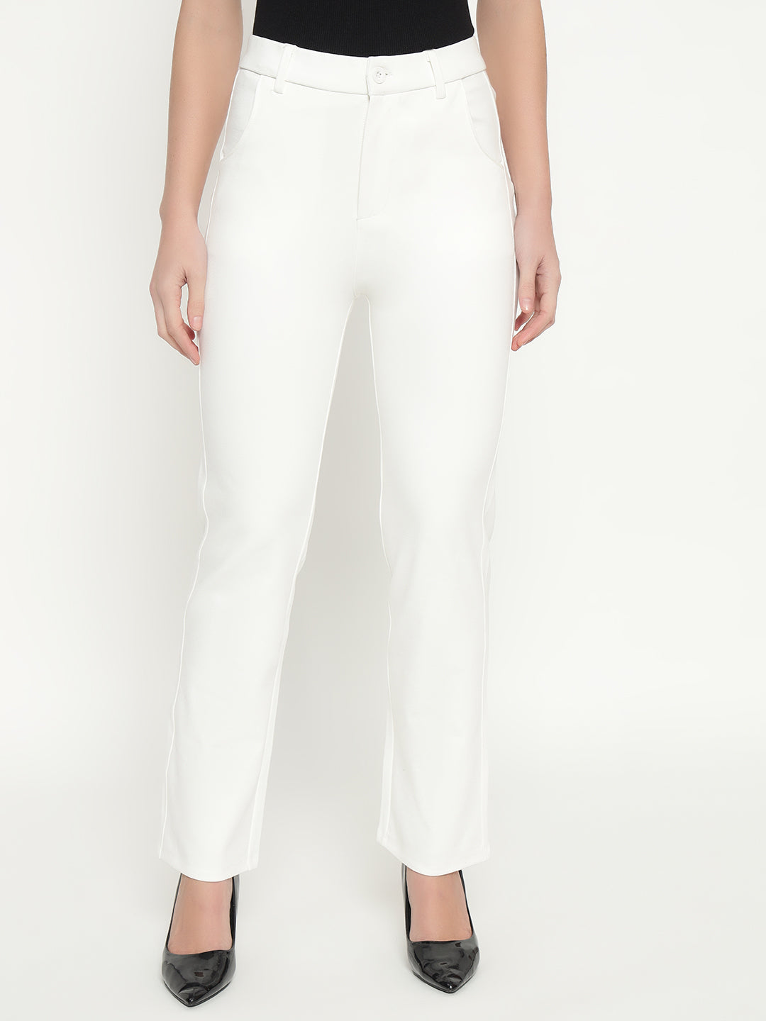SMARTFLEX STRAIGHT FIT TROUSER - WHITE