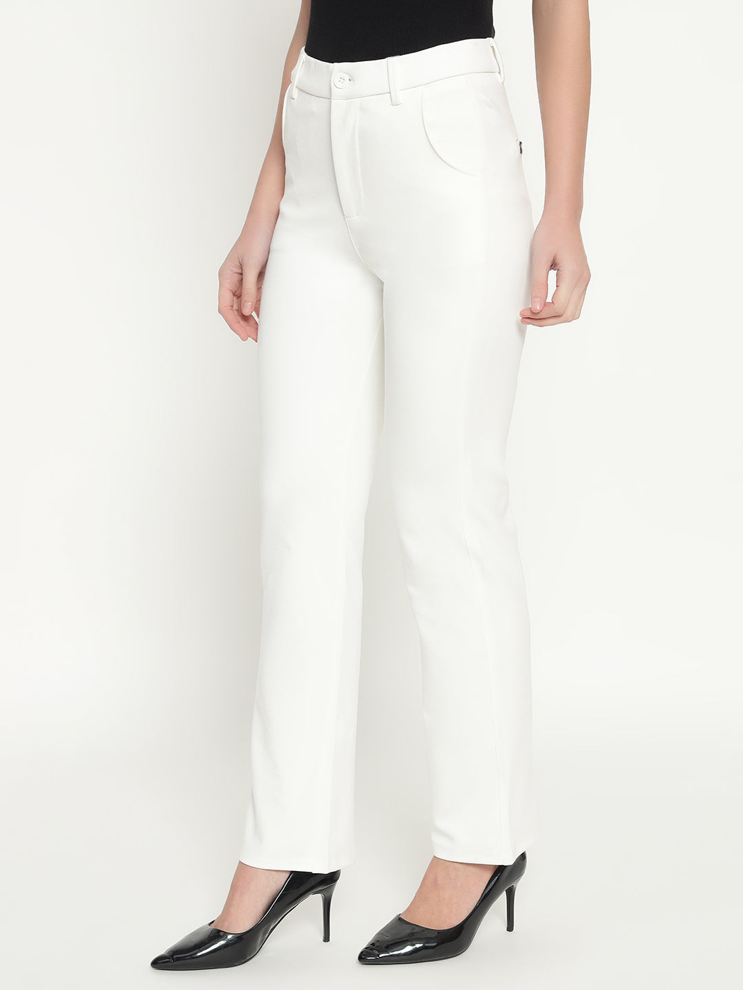 SMARTFLEX STRAIGHT FIT TROUSER - WHITE