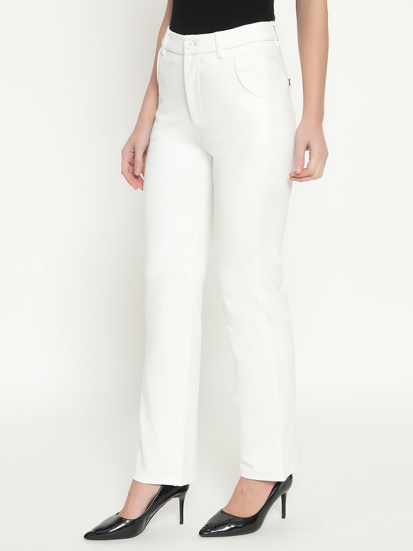 SMARTFLEX STRAIGHT FIT TROUSER - WHITE