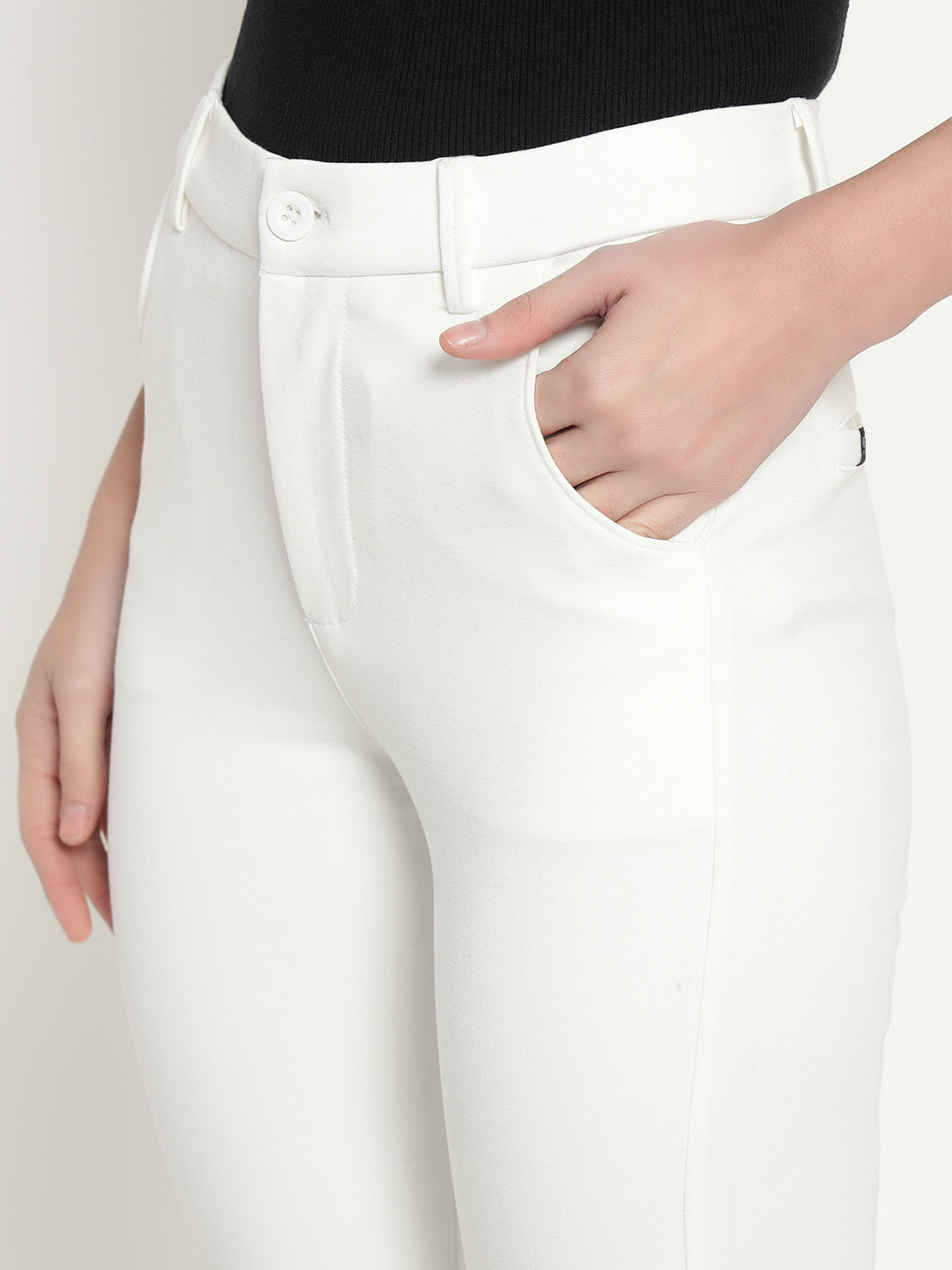 SMARTFLEX STRAIGHT FIT TROUSER - WHITE