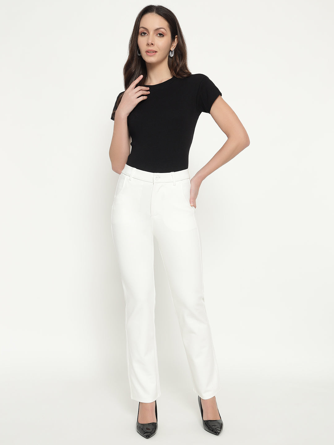SMARTFLEX STRAIGHT FIT TROUSER - WHITE