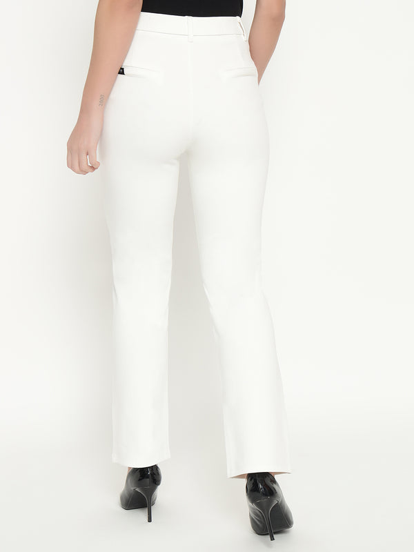 SMARTFLEX STRAIGHT FIT TROUSER - WHITE