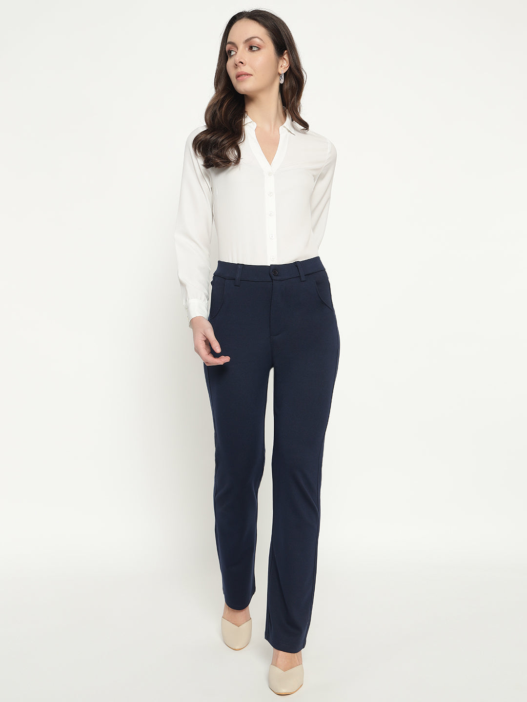 SMARTFLEX STRAIGHT FIT TROUSER - NAVY BLUE