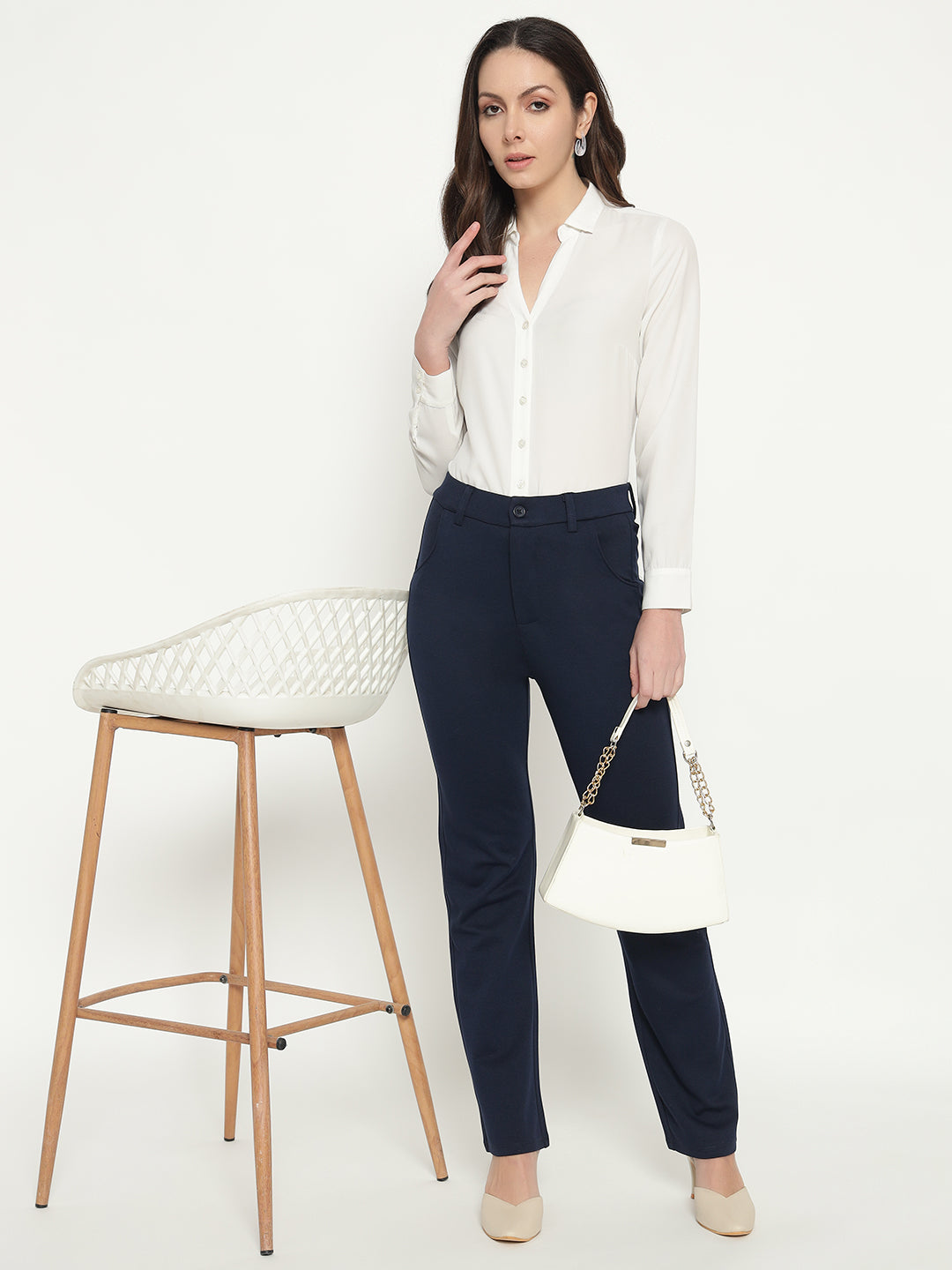 SMARTFLEX STRAIGHT FIT TROUSER - NAVY BLUE