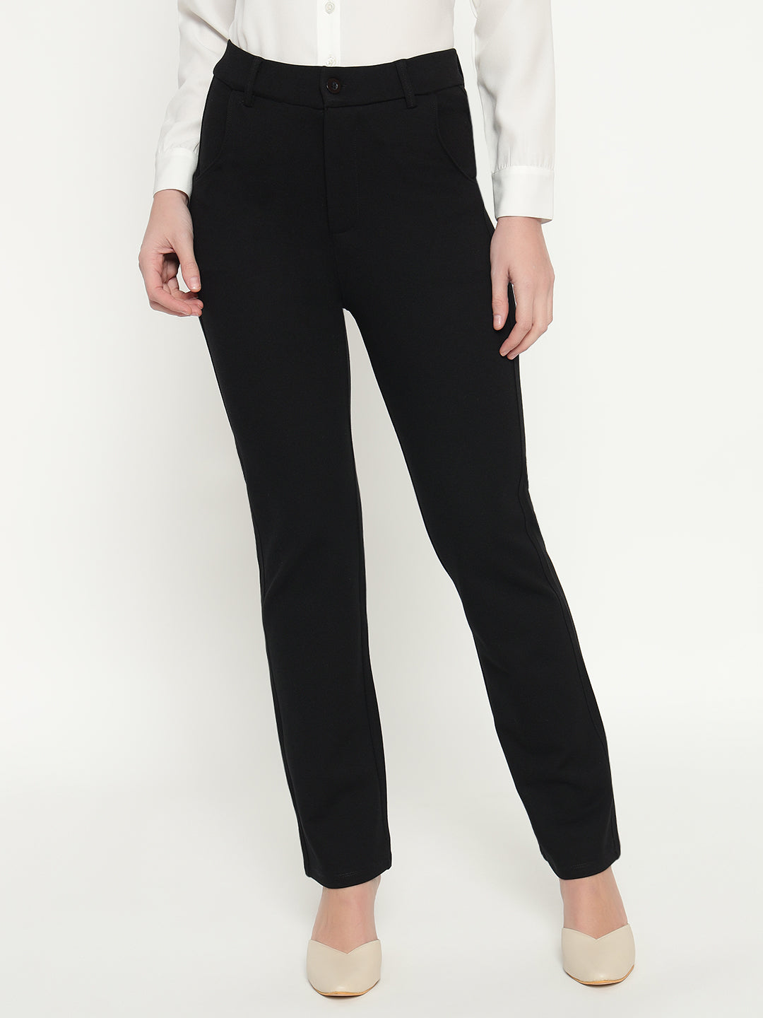SMARTFLEX STRAIGHT FIT TROUSER - BLACK