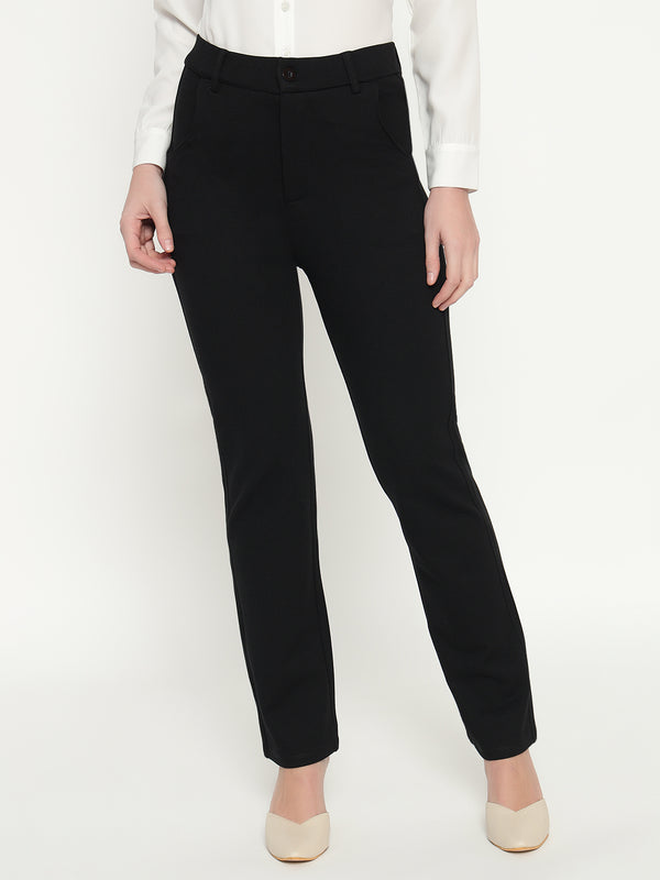 SMARTFLEX STRAIGHT FIT TROUSER - BLACK