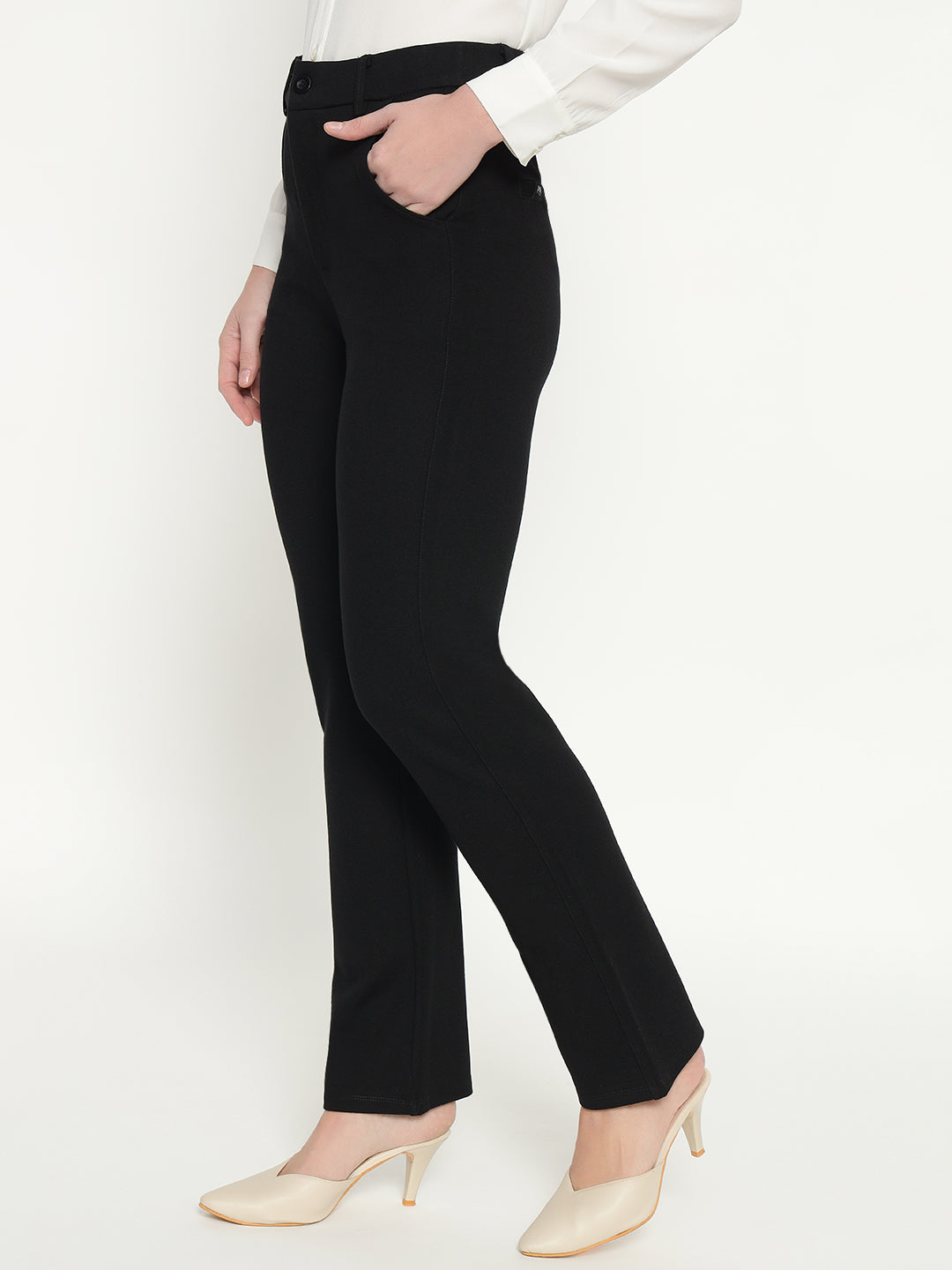 SMARTFLEX STRAIGHT FIT TROUSER - BLACK