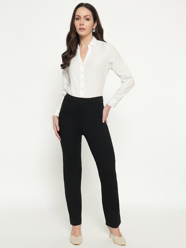 SMARTFLEX STRAIGHT FIT TROUSER - BLACK