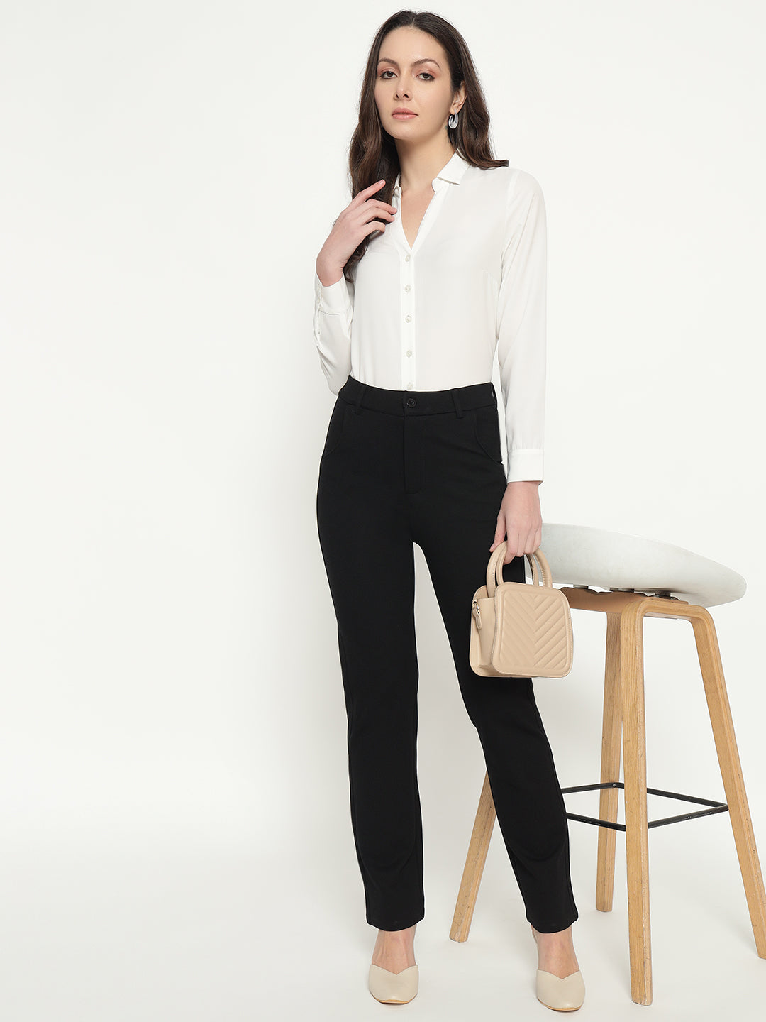 SMARTFLEX STRAIGHT FIT TROUSER - BLACK