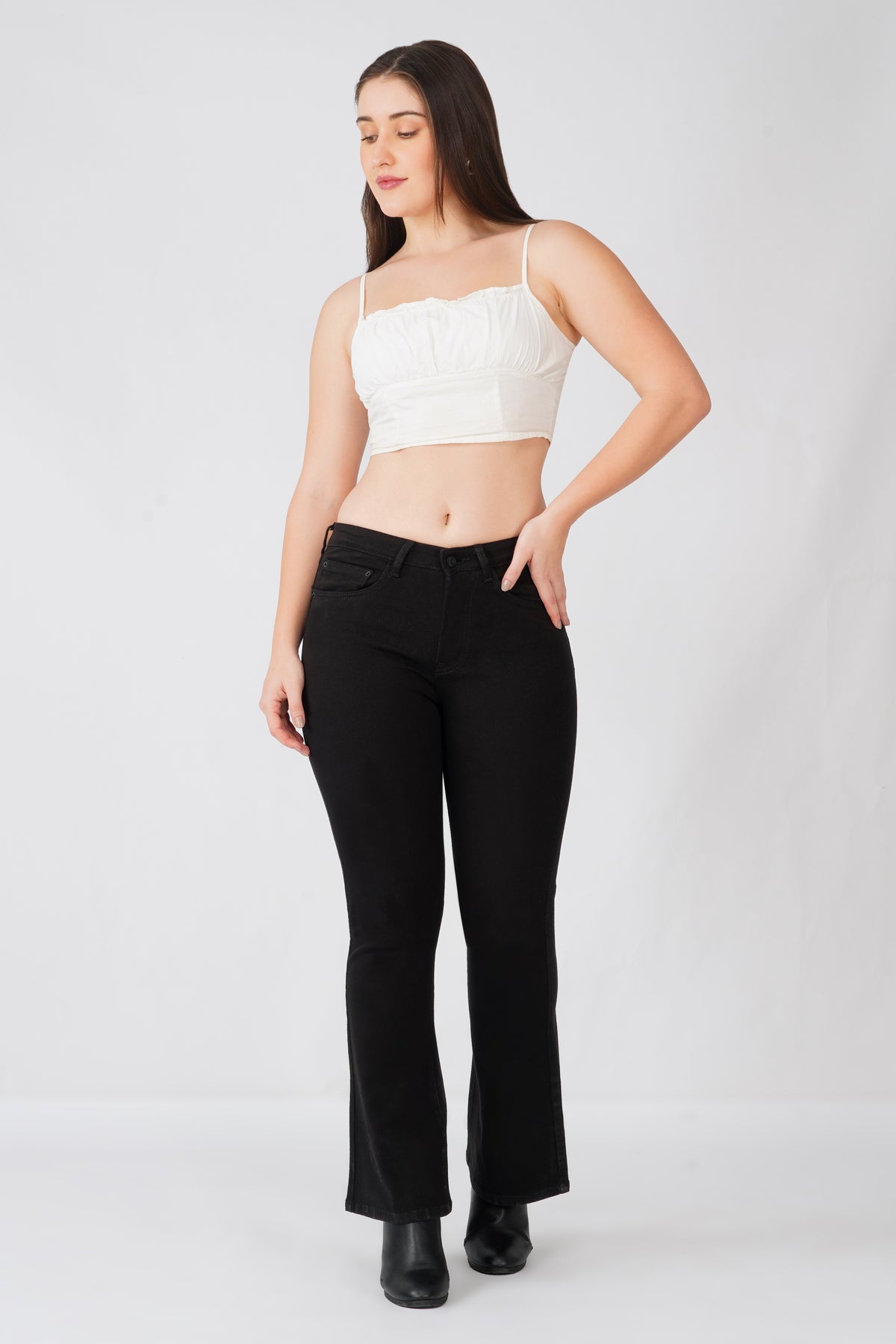 780 WIDE LEG FIT JEANS -BLACK