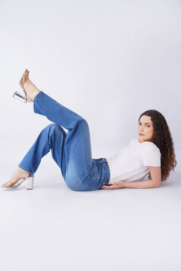 1165 STRAIGHT FIT JEANS -MID BLUE