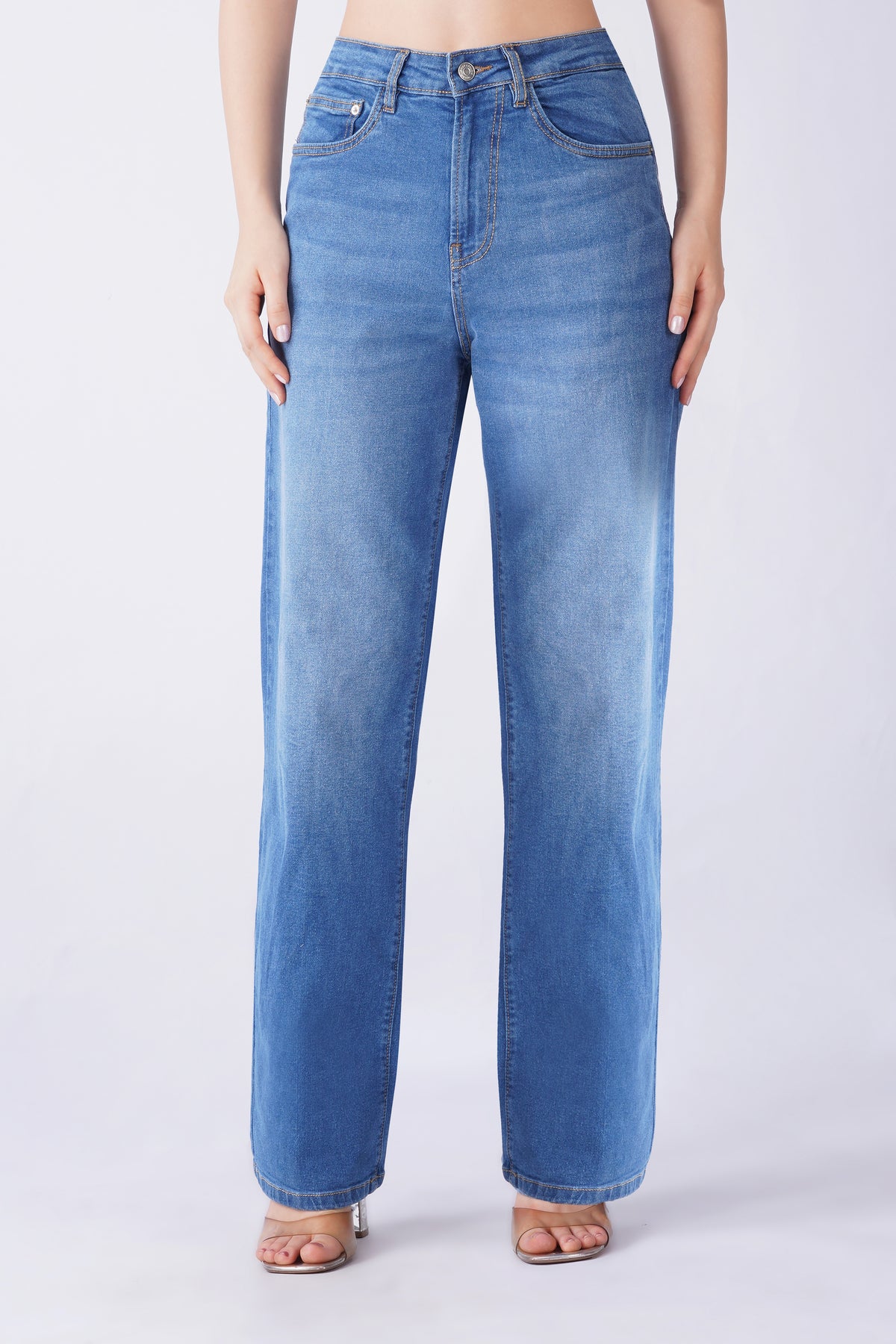1165 STRAIGHT FIT JEANS -MID BLUE