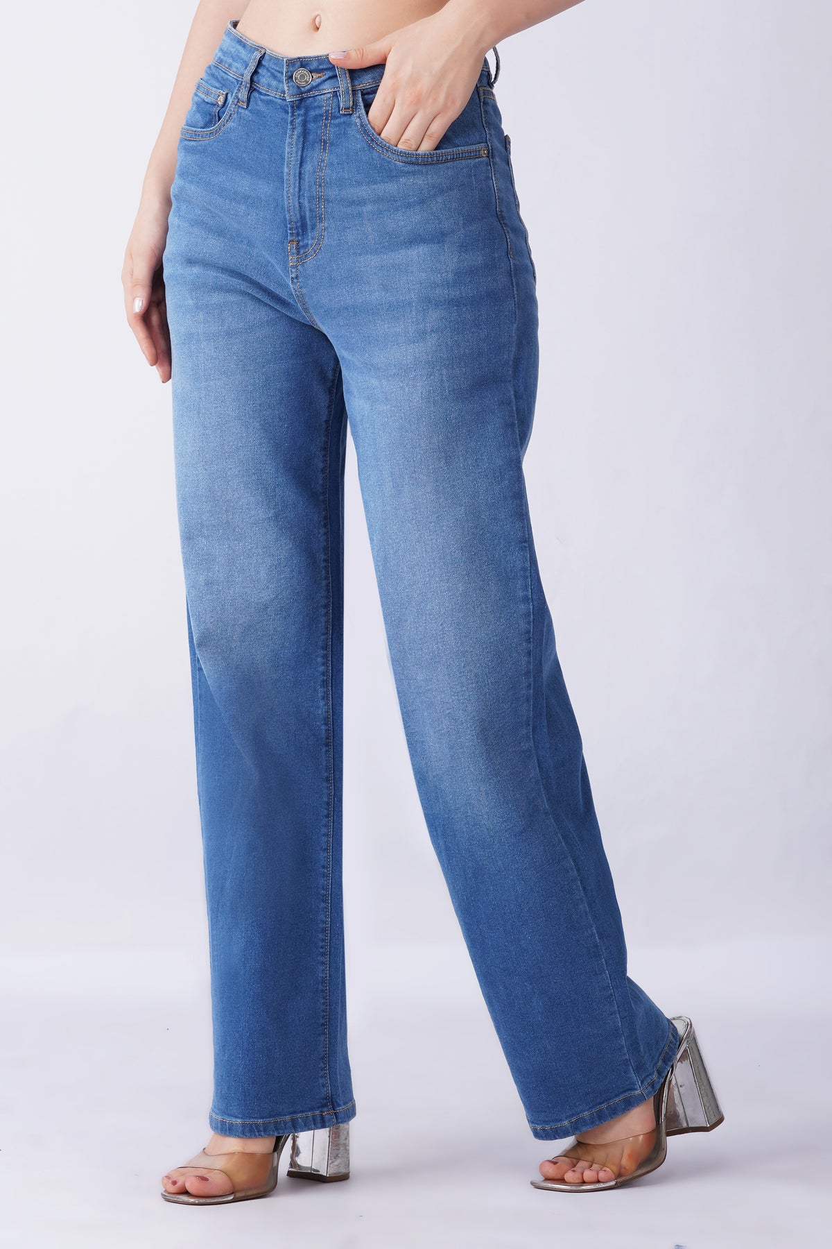 1165 STRAIGHT FIT JEANS -MID BLUE