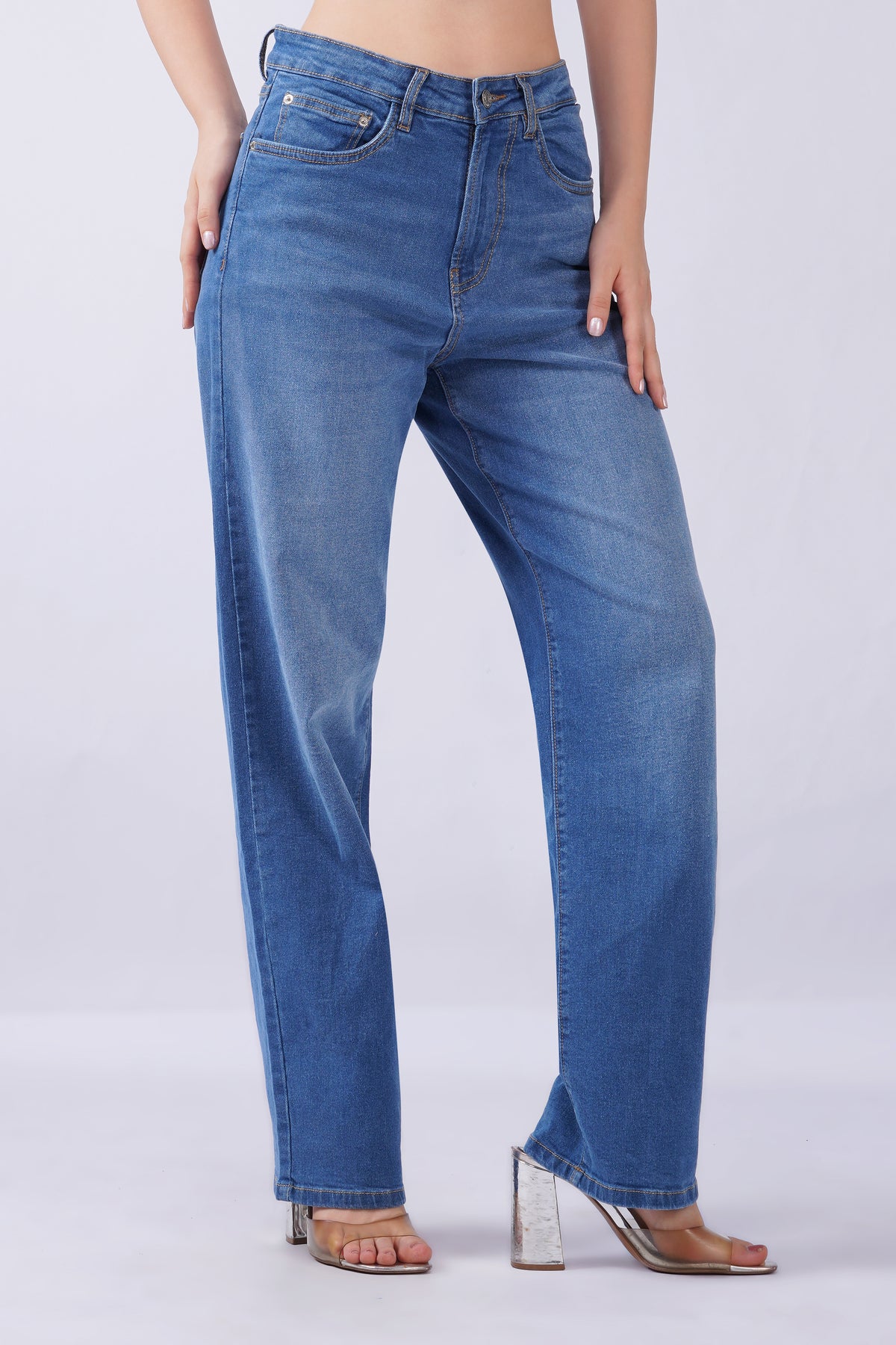 1165 STRAIGHT FIT JEANS -MID BLUE
