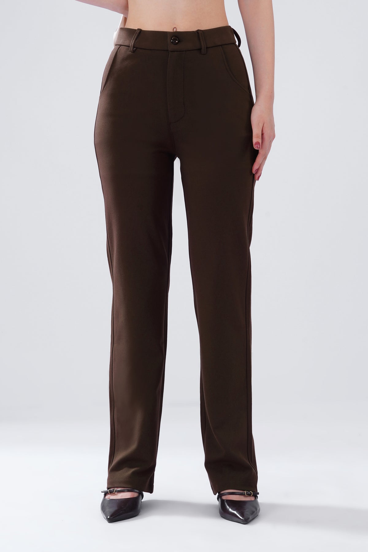 SMARTFLEX STRAIGHT FIT TROUSER - COFFEE