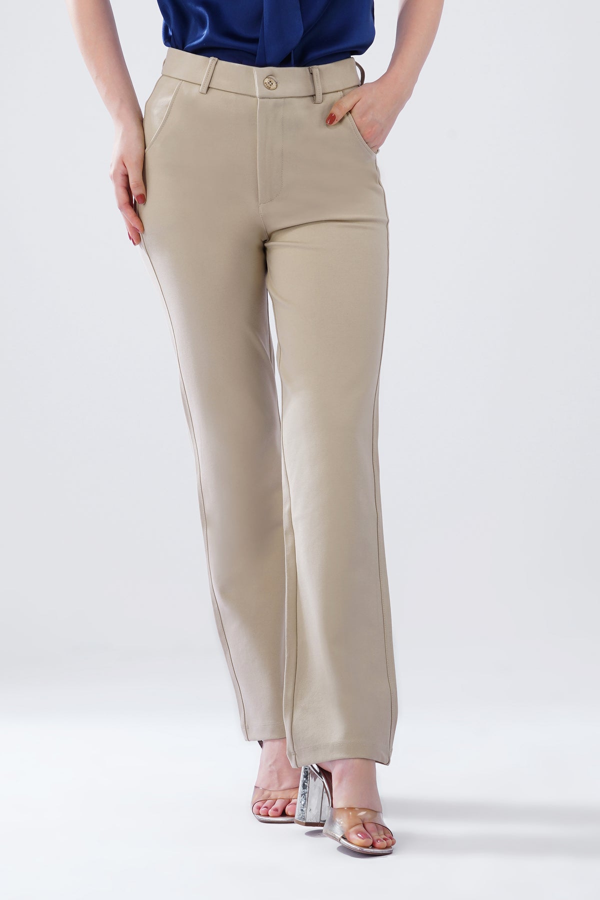 SMARTFLEX STRAIGHT FIT TROUSER - BEIGE