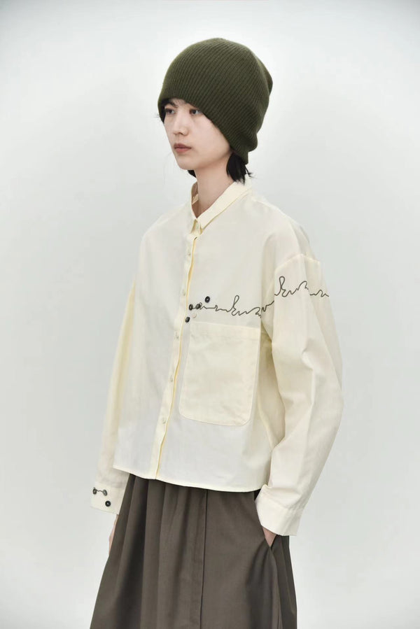Cropped Length Cotton Shirt