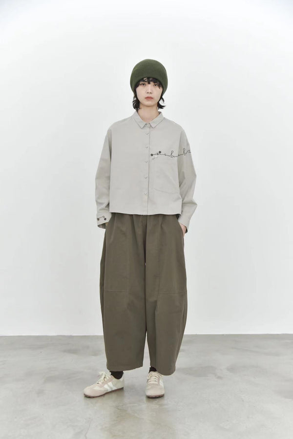 Cropped Length Cotton Shirt