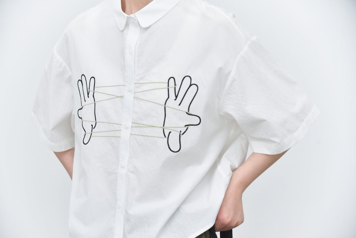 Cropped Length Cotton Shirt Fingers