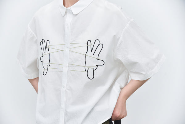 Cropped Length Cotton Shirt Fingers