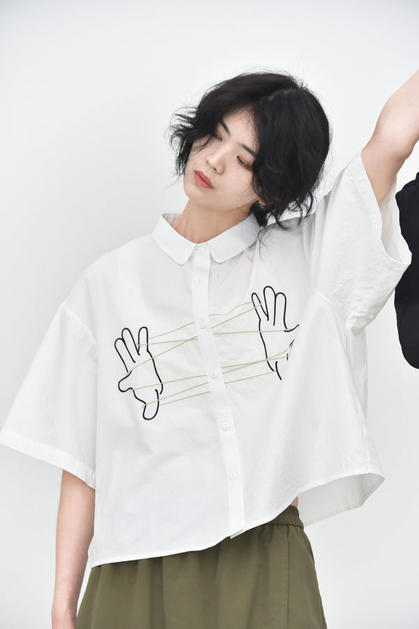 Cropped Length Cotton Shirt Fingers