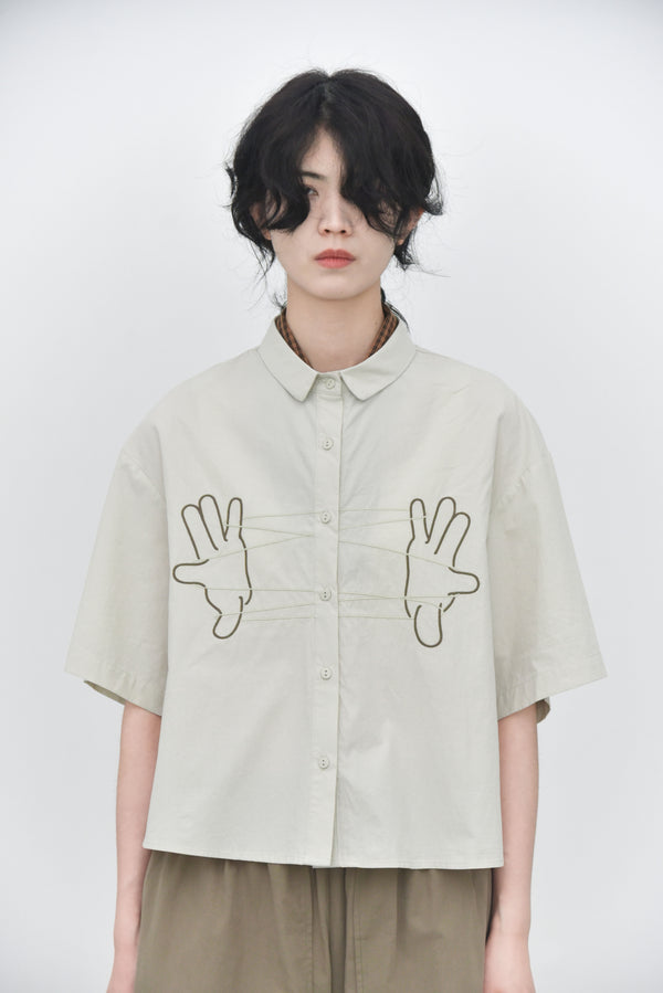 Cropped Length Cotton Shirt Fingers